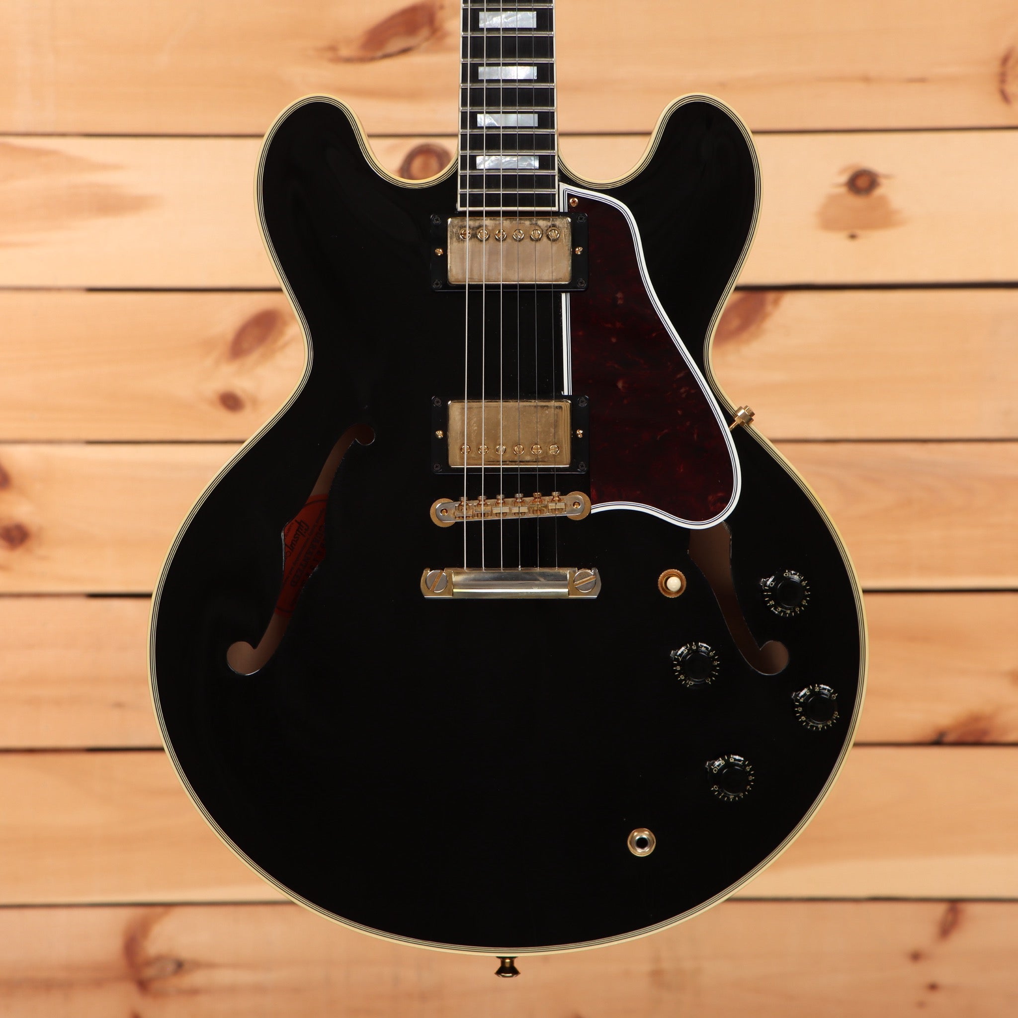 Gibson 1959 ES-355 semi-hollow electric guitar ebony aged finish with dual humbuckers and f-holes pre-owned