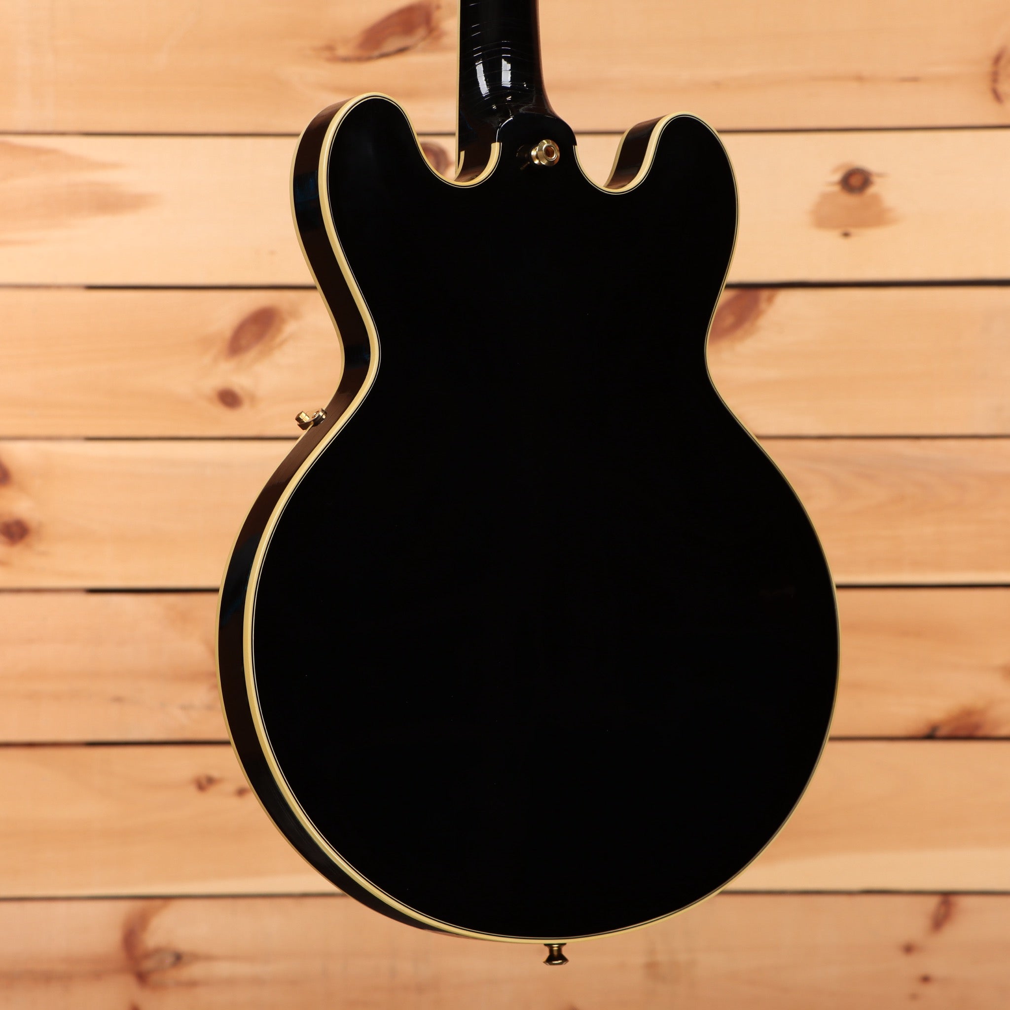 Pre-owned Gibson 1959 ES-355 semi-hollow electric guitar Ebony with gold-bound edges and stop bar tailpiece