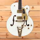Gretsch Pro Falcon hollowbody electric guitar White with gold hardware dual Filter'Tron pickups and Bigsby tremolo