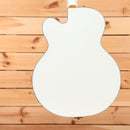 Gretsch Pro Falcon hollowbody electric guitar White with binding and gold hardware rear view
