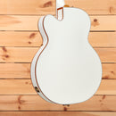 Gretsch Pro Falcon hollowbody electric guitar White with gold hardware and binding rear view