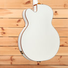 Gretsch Pro Falcon hollowbody electric guitar White with gold hardware and binding rear view