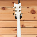 Gretsch Pro Falcon hollowbody electric guitar White showing rear headstock with gold tuners and maple neck