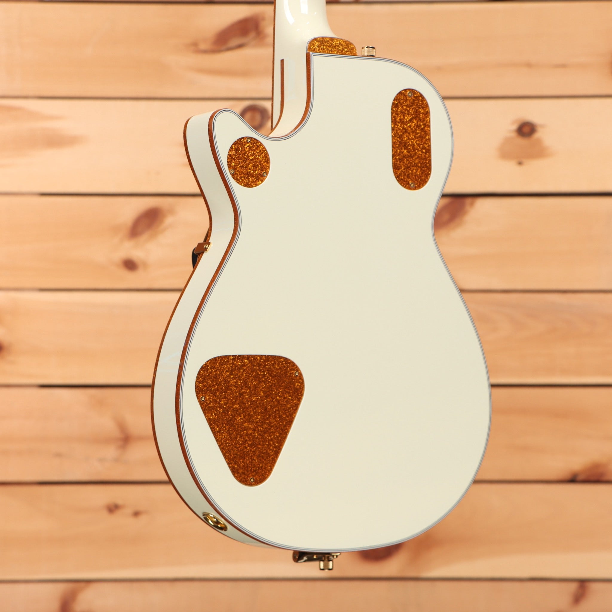 Gretsch G6134T-58 Vintage Select 58 Penguin hollowbody electric guitar Vintage White with gold sparkle control plates