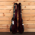Gretsch G6134T-58 Vintage Select Penguin hardshell guitar case black exterior burgundy velvet interior gold hardware