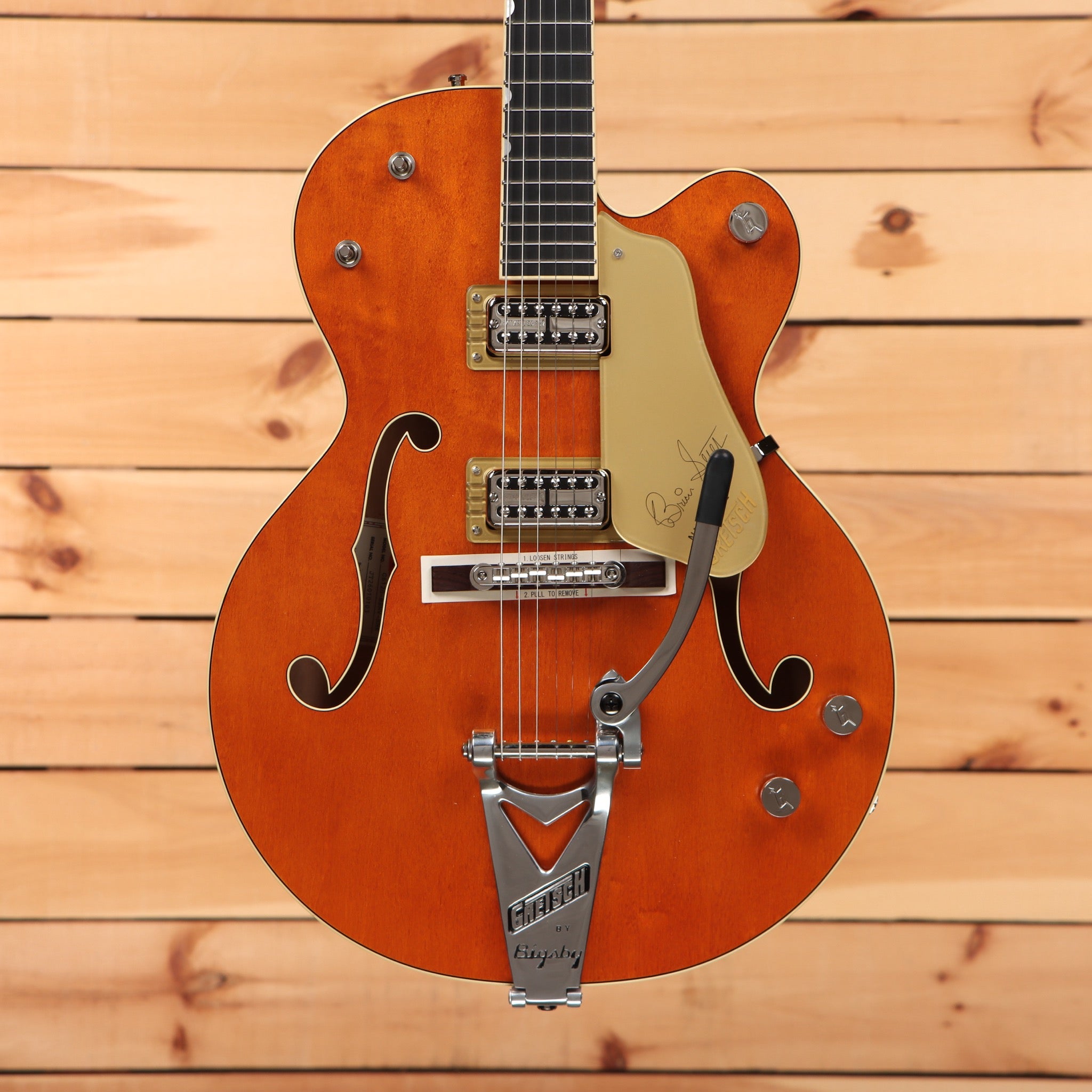 Gretsch G6120T-BSSMK Brian Setzer Nashville hollowbody electric guitar Smoke Orange Bigsby tremolo dual humbuckers
