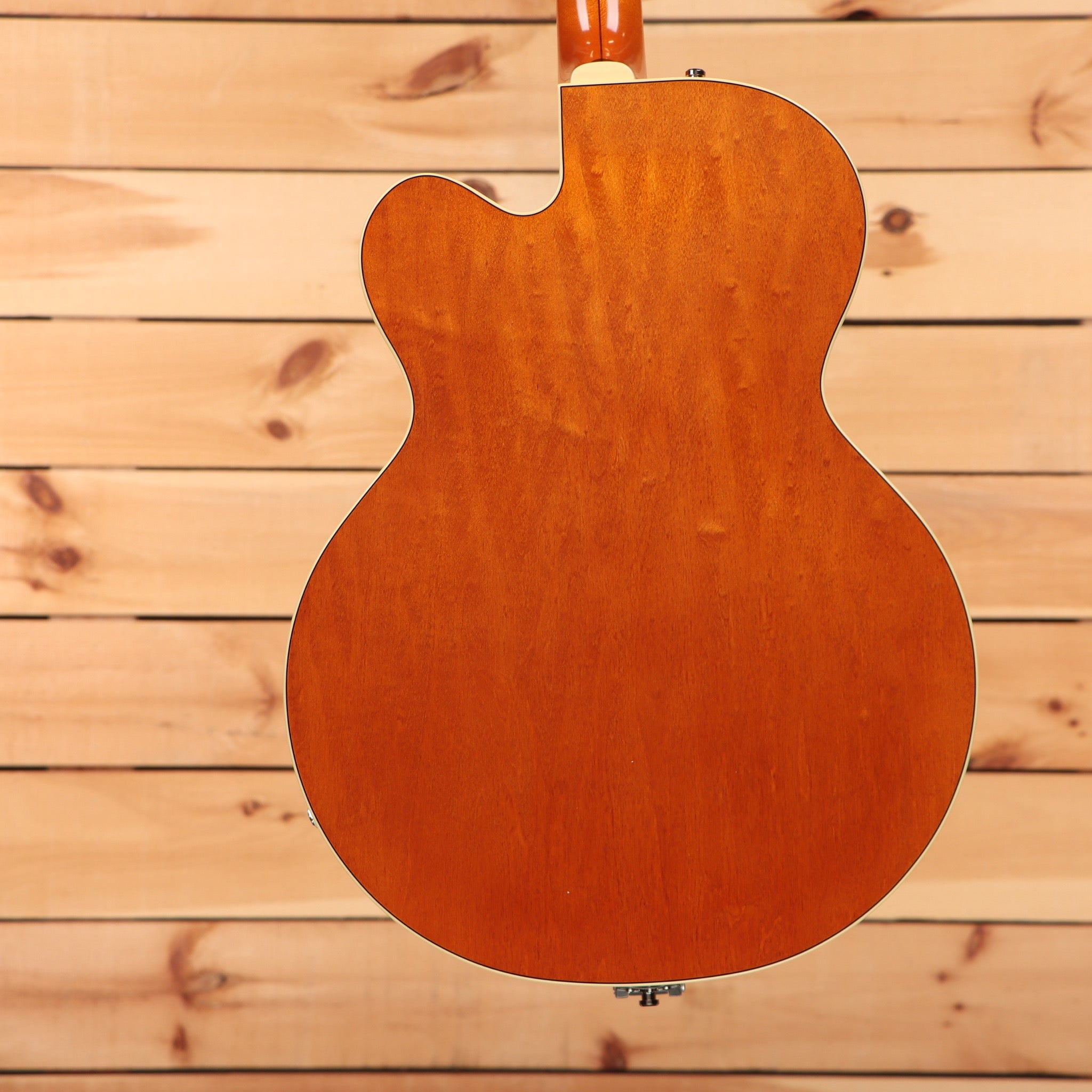 Gretsch G6120T Brian Setzer Nashville hollowbody electric guitar Smoke Orange maple back view
