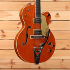 Gretsch G6120T-BSSMK Brian Setzer Nashville hollowbody electric guitar Smoke Orange with Bigsby and gold pickguard