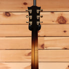 Gibson SJ-200 Standard acoustic guitar Sunburst rear headstock view with gold tuning machines and sunburst neck