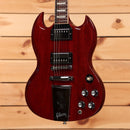 Gibson Derek Trucks SG electric guitar Vintage Red with dual humbuckers and Maestro vibrola tailpiece