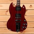 Gibson Derek Trucks SG electric guitar Vintage Red with dual humbuckers and Maestro vibrato tailpiece
