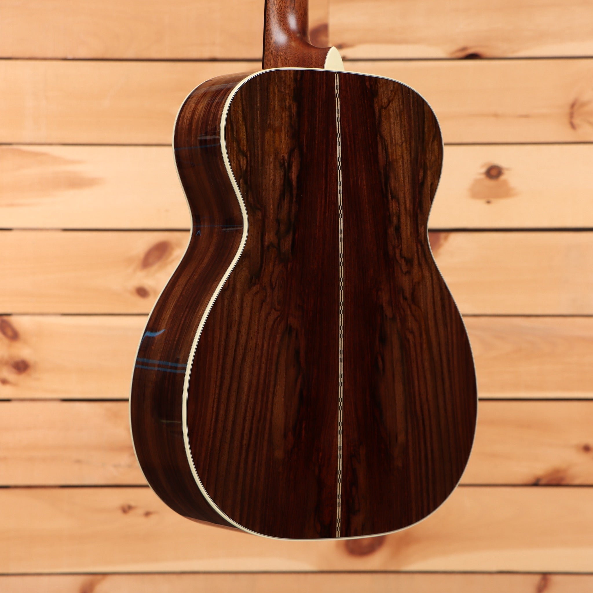 Martin Custom Shop NAMM 2026 Custom #5 acoustic guitar Aging Toner with figured rosewood back and herringbone center strip
