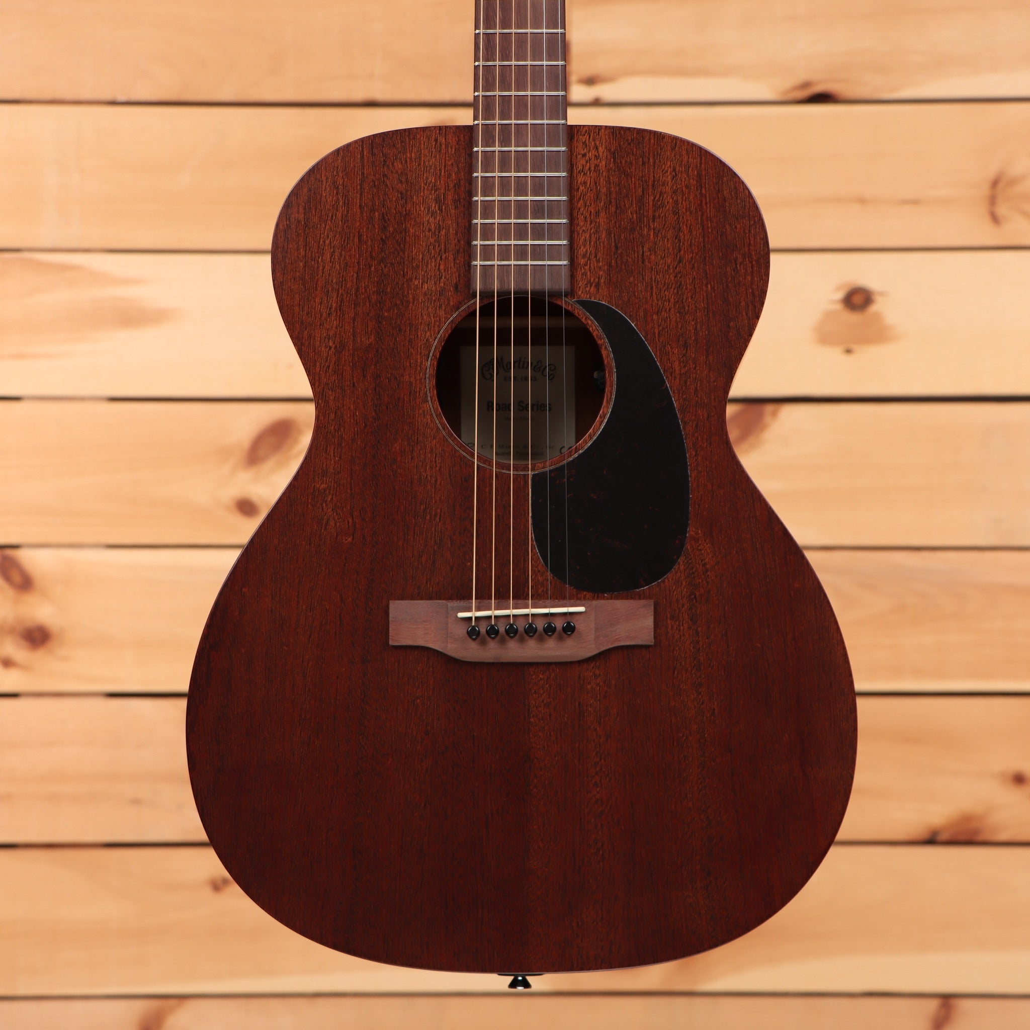 Martin 000-10E Retro Sapele acoustic-electric guitar natural finish with all-sapele top and tortoise pickguard