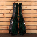 Bourgeois Touchstone D Country Boy dreadnought acoustic guitar hardshell case open showing green velvet interior