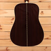 Martin D-28 Aging Toner dreadnought acoustic guitar rear view showing rosewood back with decorative center seam inlay