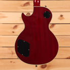 Gibson 68 Les Paul Custom Figured electric guitar Tri-Burst back view with cream body binding and control cavity cover