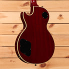 Gibson 68 Les Paul Custom Figured Tri-Burst electric guitar back view with cream binding and mahogany body