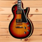 Gibson 68 Les Paul Custom Figured electric guitar Tri-Burst with flamed maple top, dual humbuckers, and gold hardware