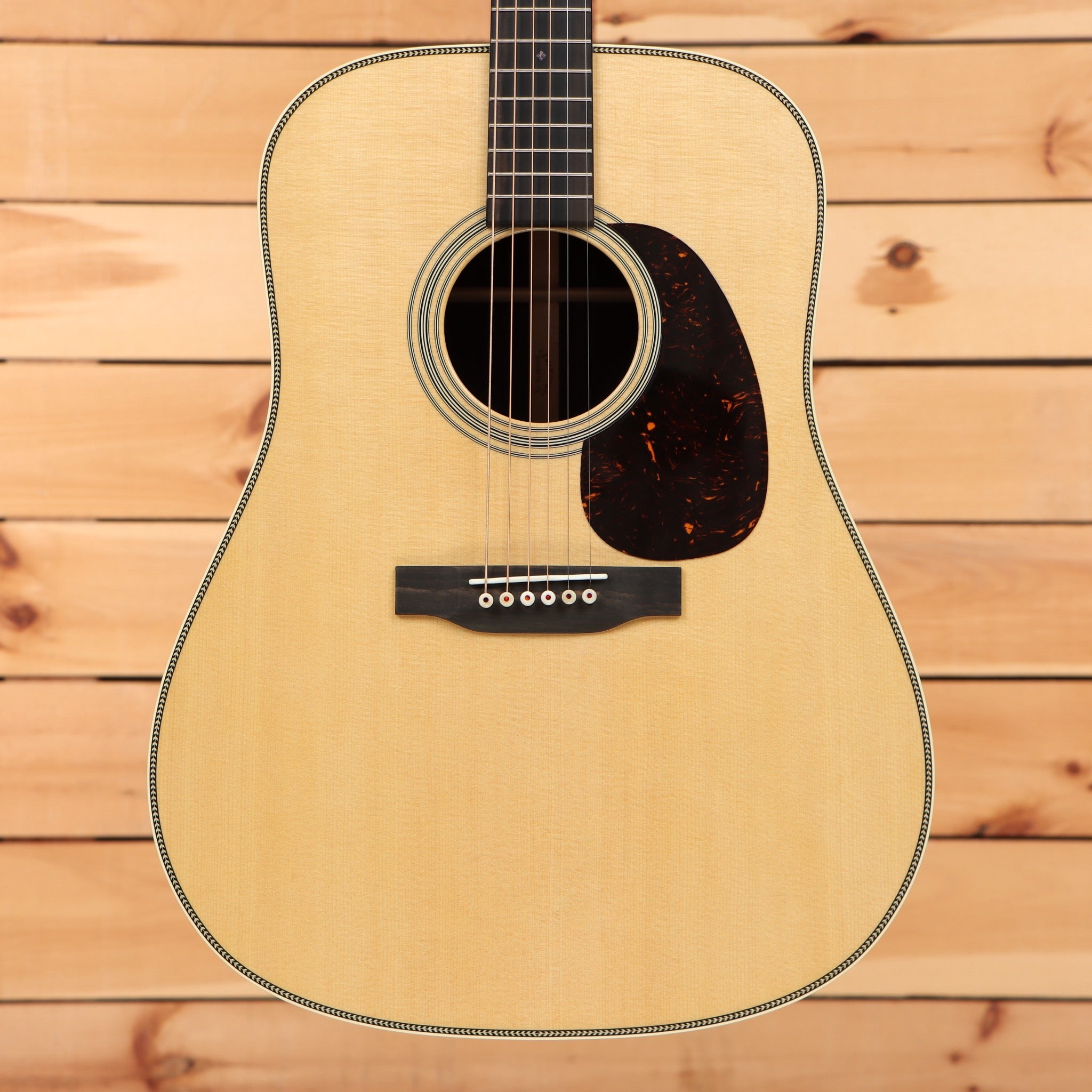 Martin Super HD-28 Aging Toner dreadnought acoustic guitar with herringbone binding and tortoise pickguard