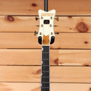 Gretsch G6136T-59 Vintage Select '59 Falcon hollowbody electric guitar White with gold tuners and ebony fretboard