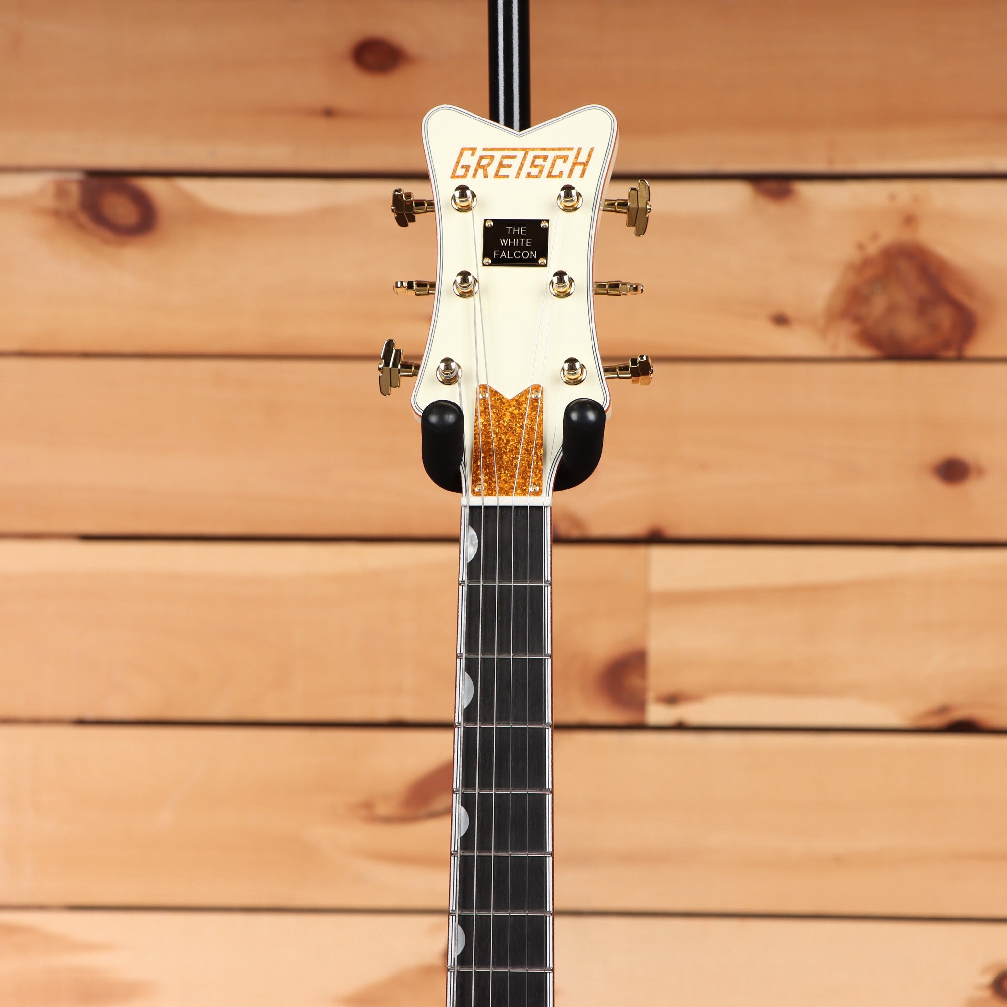Gretsch G6136T-59 Vintage Select '59 Falcon hollowbody electric guitar White with gold tuners and ebony fretboard