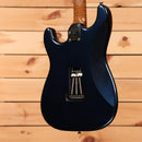 Shabat Custom Lynx HSS electric guitar Aged Mercedes Blue Metallic with roasted maple neck and tremolo springs