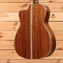 Bourgeois Downeast GAC Koa acoustic guitar Natural finish with figured koa back and cream binding cutaway