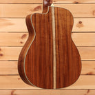 Bourgeois Downeast GAC Koa acoustic guitar Natural finish with figured koa back and cream binding