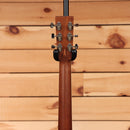 Bourgeois Downeast GAC Koa acoustic guitar Natural finish mahogany neck with chrome tuners rear headstock view