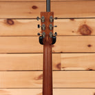 Bourgeois Downeast GAC Koa acoustic guitar Natural finish mahogany neck with chrome tuners rear headstock view