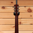 Bourgeois Downeast Slope D acoustic dreadnought guitar Natural finish with mahogany neck and chrome tuners rear view