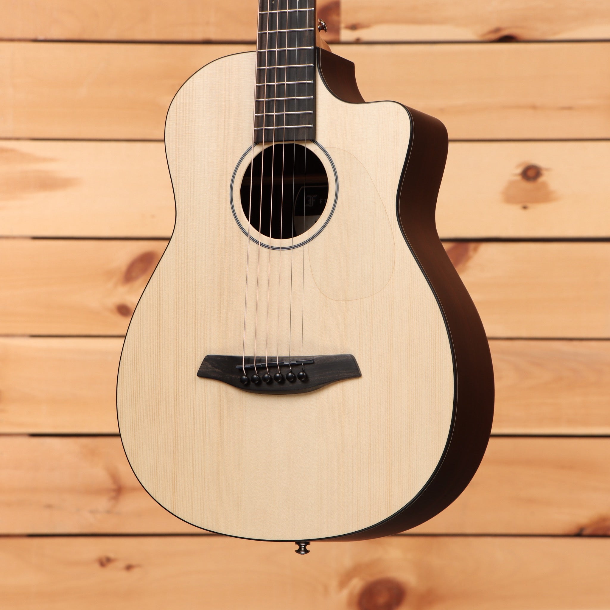 Furch Pioneer ER acoustic-electric guitar Natural finish with spruce top, cutaway body, and ebony fretboard