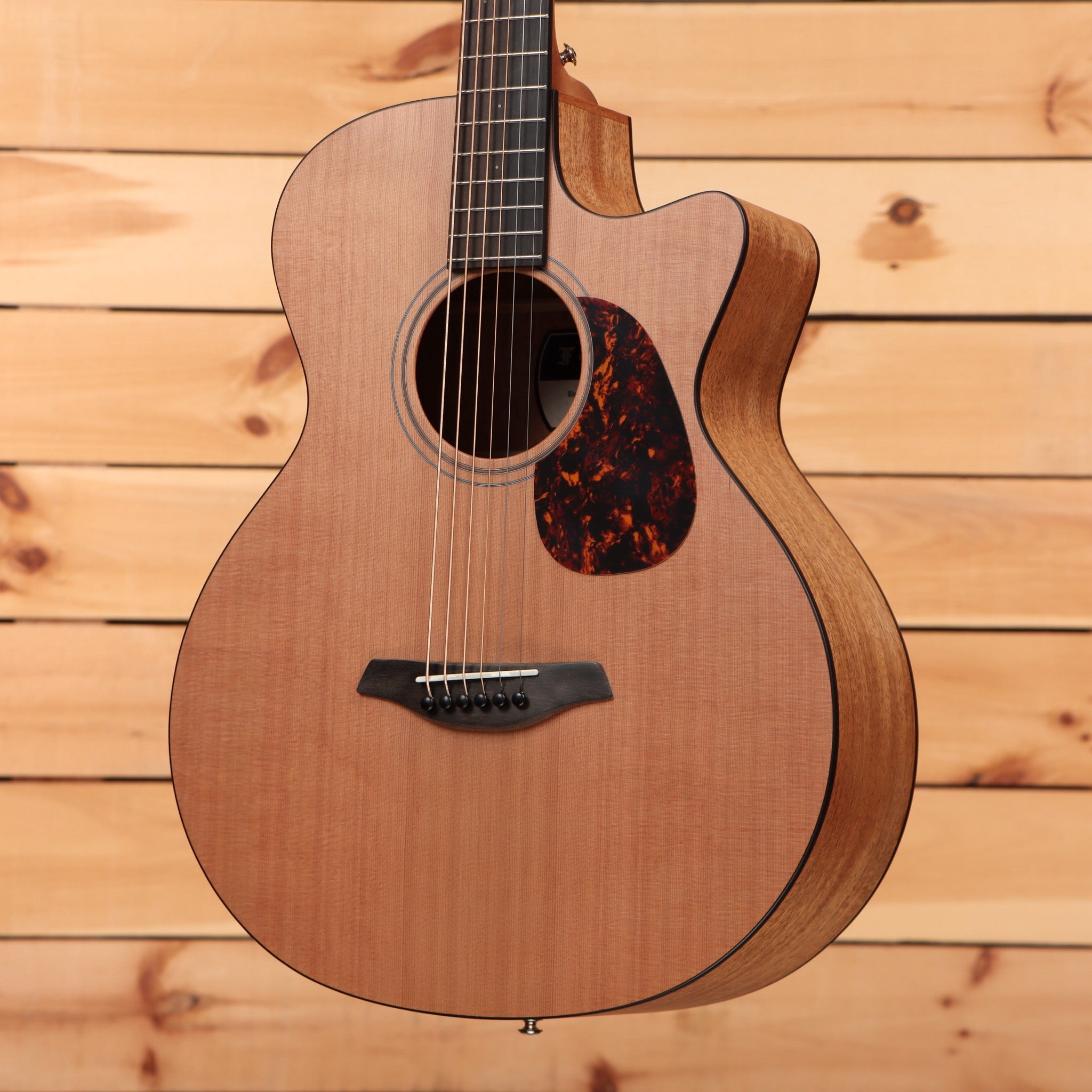 Furch Blue BARc-CMa acoustic-electric guitar Natural finish with cedar top and tortoise pickguard cutaway