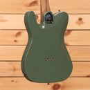 Fender American Ultra II Telecaster electric guitar Antique Olive finish with roasted maple neck back view