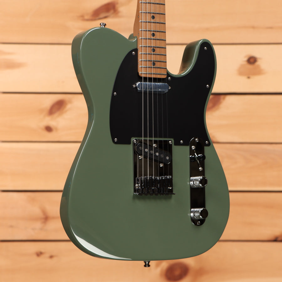 Fender Limited American Ultra II Telecaster electric guitar Antique Olive with roasted maple neck and black pickguard