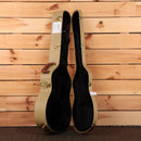 Boucher Limited LE-SG-161-MV guitar hard case open tweed exterior black plush interior gold hardware latches
