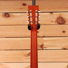 Boucher Limited LE-SG-161-MV Natural classical guitar rear headstock view with slotted mahogany neck and chrome tuners