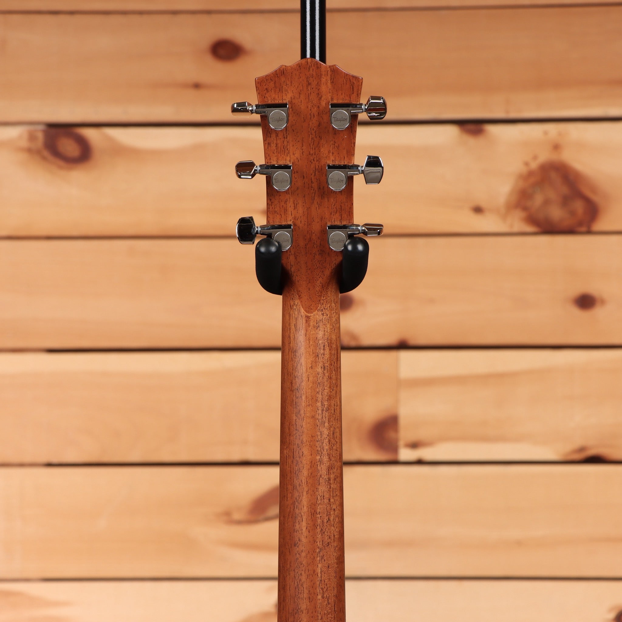 Taylor Gold Label 512e Natural acoustic-electric guitar mahogany neck back view with chrome Taylor tuners