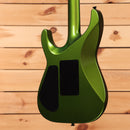 Jackson Righteous Run Custom Soloist electric guitar Green to Gold Shift finish with black rear cavity covers