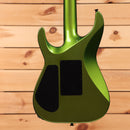Jackson Righteous Run Custom Soloist electric guitar Green to Gold Shift finish with rear tremolo cavity covers