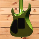 Jackson Righteous Run Custom Soloist electric guitar Green to Gold Shift finish with rear tremolo cavity covers
