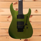 Jackson Righteous Run Custom Soloist electric guitar Green to Gold Shift with dual humbuckers and black Floyd Rose tremolo