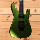 Jackson Righteous Run Custom Soloist electric guitar Green to Gold Shift with dual humbuckers and black hardware