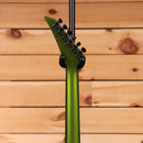 Jackson Righteous Run Custom Soloist electric guitar Green to Gold Shift with black hardware angled headstock