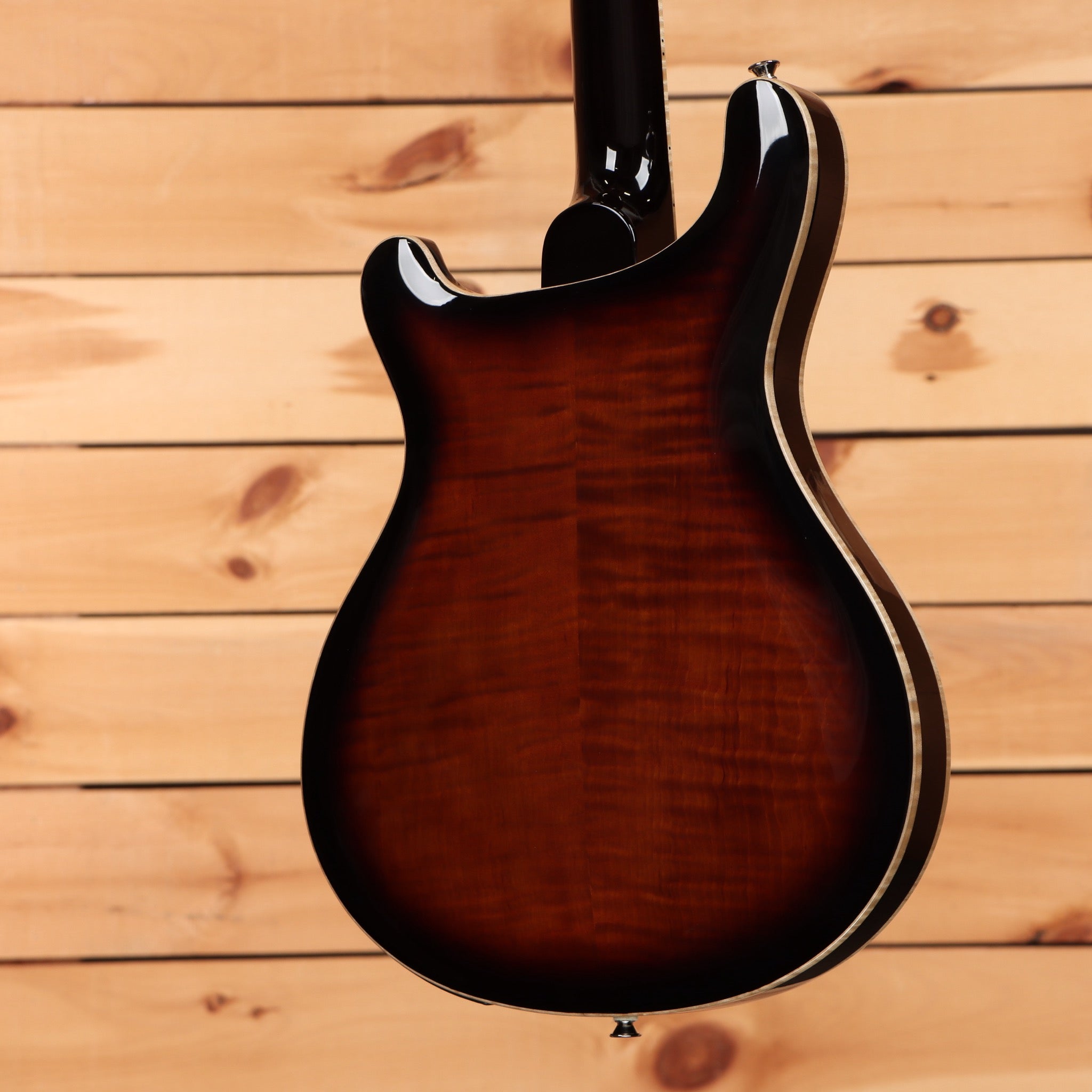Paul Reed Smith SE Hollowbody Piezo electric guitar Black Gold Burst with flamed maple back and cream binding