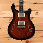 Paul Reed Smith SE Hollowbody Piezo semi-hollow electric guitar Black Gold Burst with flamed maple top and dual humbuckers
