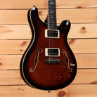 PRS SE Hollowbody Piezo semi-hollow electric guitar Black Gold Burst with flamed maple top and dual humbuckers