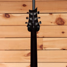 PRS SE Hollowbody Piezo electric guitar Black Gold Burst back headstock view with chrome tuners