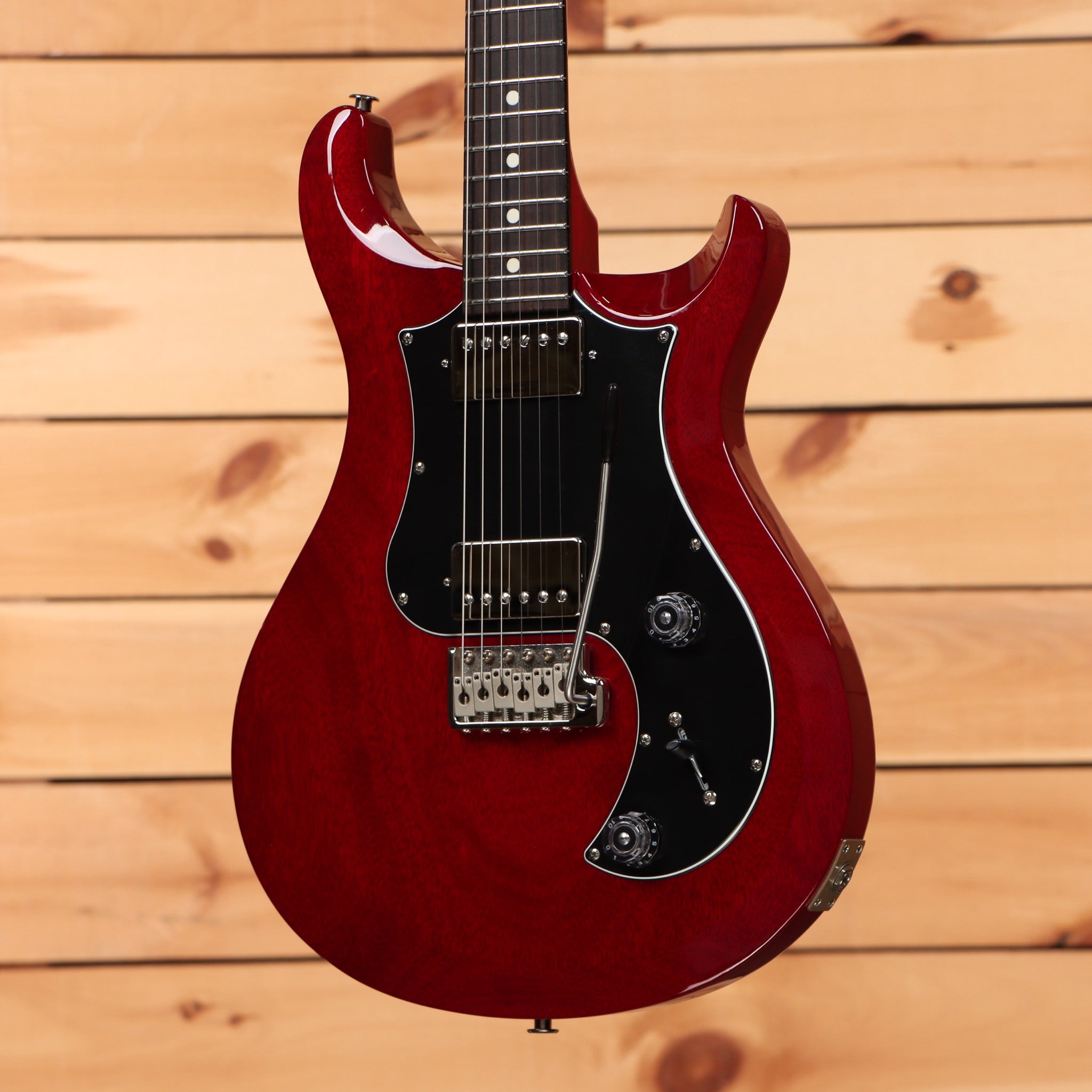 PRS S2 Standard 22 electric guitar Vintage Cherry with dual humbuckers and tremolo bridge