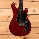 PRS S2 Standard 22 electric guitar Vintage Cherry with dual humbuckers tremolo bridge and black pickguard